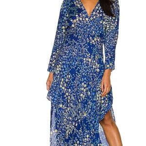 POUPETTE ST BARTH Ilona Floral Maxi Dress In Blue Bouquet - Size XS